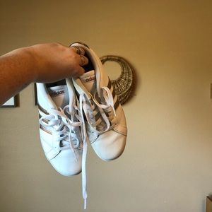 Rose gold striped adidas